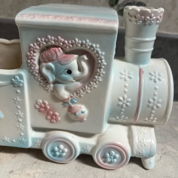 Vintage Relpo Train planter pastel baby nursery elephant - Picture 8 of 16